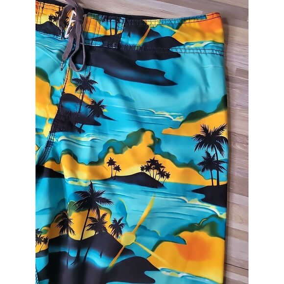 Billabong Board Shorts Mens 38‎ Multicolor Hawaiian Beach Print 11" Inseam - Picture 3 of 13